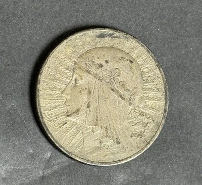 Antigua moneda de plata polaca de 10 zlotych de Polonia de 1932 Foto 1 de 4