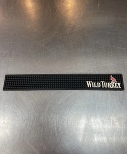 Wild Turkey Kentucky Straight Bourbon Rubber Bar Rail Black Spill Mat 23” NEW - Picture 1 of 1