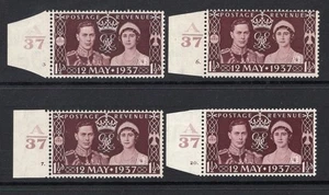 1937 1½d CORONATION FOUR M/MINT CONTROL SINGLES SG 461 - Picture 1 of 1
