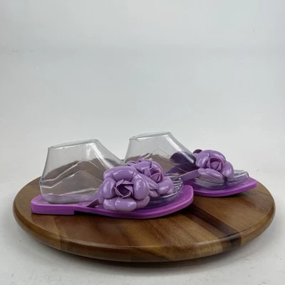 Sandálias chinelos tanga feminina Jeffrey Campbell floralee roxa gelatina tamanho 8 M - Imagem 1 de 4