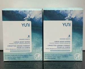 X2 YUNI Beauty Shower Sheets , Peppermint and Citrus, 12 Count Wipes - Picture 1 of 4