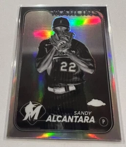2024 Topps Chrome Sandy Alcantara #138 Negative Refractor Miami Marlins - Picture 1 of 2