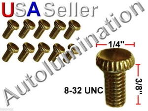 8-32 x 3/8" Brass Plated Knurled Thumb Head Screw Glass Lamp Shade Holder - Picture 1 of 1