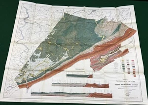 General and Economic Geology Map of Monroe County, WV 1925 Original - Picture 1 of 4