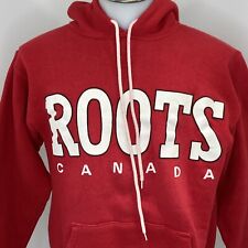 Vintage 80s Roots Canada Mens Medium Heavy Cotton Hoodie Sweatshirt