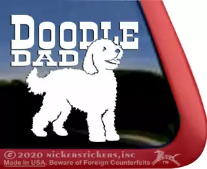 Doodle Dad | Calcomanía adhesiva para ventana Goldendoodle Labradoodle de alto rendimiento - Imagen 1 de 3