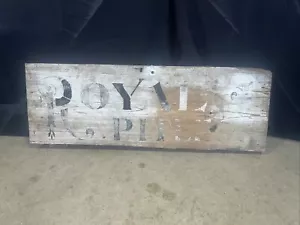 Insegna/porta armadio vintage legno Royal Pitle casa colonica legno primitivo dipinto 37x13 - Foto 1 di 8