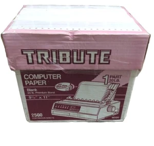Papel para computadora Tribute 20 lbPremiumBond márgenes perforados 2500 hojas continuas - Imagen 1 de 10