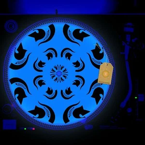 Spartans Trojans Turntable Slipmat GLOW BLACKLIGHT 12 inch - Picture 1 of 2