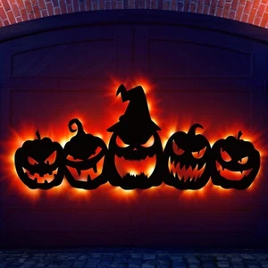 Halloween Garage Door Decorations Outdoor Pumpkin Decorations - Picture 1 of 5