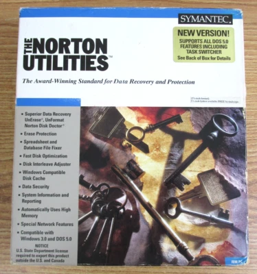 The Norton Utilities Vintage Software 1991 By Symantec With Box Data Recovery - Image 1 of 4