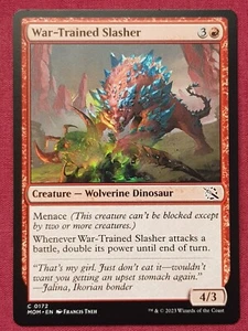 Magic The Gathering MARCH OF THE MACHINE WAR-TRAINED SLASHER red card MTG - Picture 1 of 2