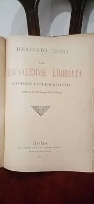 LA GERUSALEMME LIBERATA - TORQUATO TASSO - ILLUSTRATA DA 51 DISEGNI PIGNA - 1890 - Immagine 1 di 4