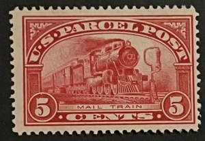 Travelstamps: 1912-13 US Stamp Scott # Q5 PARCEL POST MAIL TRAIN 5 CENT MNH OG - Picture 1 of 5