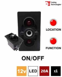 Base Interruptor Balancín Carling 273.205 Serie V 12V ON/OFF SP 2xLED ROJO/ROJO - Imagen 1 de 5