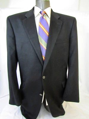 Jack Victor Classic 100% Cashmere Sport Coat Black 2 Button Men's Size 48 XL - Image 1 of 4