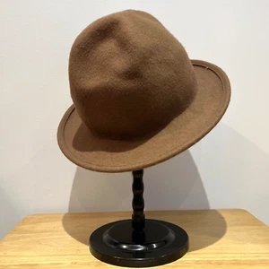 Lids VTG Women’s Fedora 100% Wool Hat Wide Rim Buffalo Brown One Size NWT Rare - Picture 1 of 20