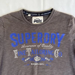 Superdry T Shirt Men's JP XL US L Gray Short Sleeve Premium Label Line 1434 - Picture 1 of 11