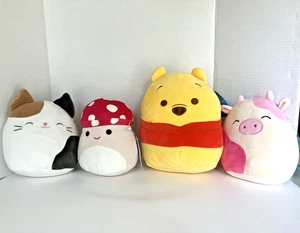 Lot Of 4 NWT Squishmallows Caedyn Malcolm Winnie The Pooh Cam ~ 8” And 10” - Picture 1 of 14