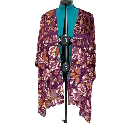 Colleen Lopez Kimono Jacket Burgundy 2X - Image 1 of 4