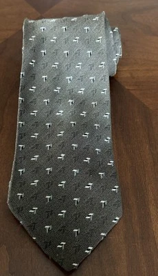 Corbata Louis Roth Vintage Lujo Marrón 100% Seda Hecha a Mano Italia Geométrica Foto 1 de 4