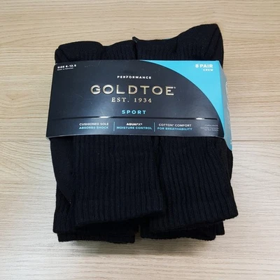 Paquete de 8 calcetines acolchados deportivos reforzados negros lisos DORADOS PUNTERA para hombre Foto 1 de 3