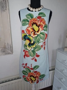 Cute WAREHOUSE Vibrant Floral Shift Dress - UK 16 - Fully Lined - Picture 1 of 7