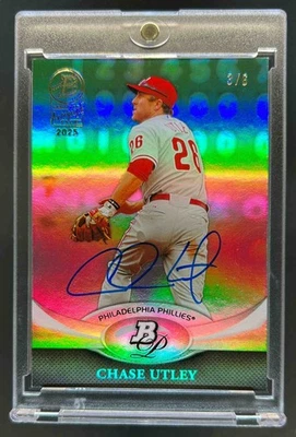 2025 Topps Archives Chase Utley 2011 Bowman Platinum recompra autógrafo automático #3/6 Foto 1 de 2