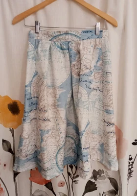 Vintage retro inspired map print circle skirt light academia skirt size small - Image 1 of 4