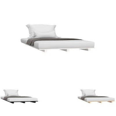 Bed Frame Bedroom Furniture Base 92x187 cm Single Size Solid Wood Pine vidaXL - image 1 of 3