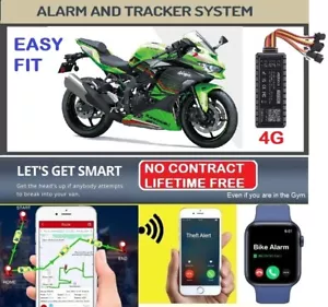 4G Motorcycle Motorbike Easy-Fit GPS Tracker Mobile Alarm Free Tracking System - Picture 1 of 11