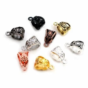 20pcs Beads Bails Charm Pendants Silver Plated Gold Black Beads DIY Necklace Jew - Picture 1 of 22