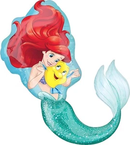 Anagrama Sirenita Ariel Super Forma Mylar Lámina Globo Nuevo Fuera de Paquete - Imagen 1 de 4