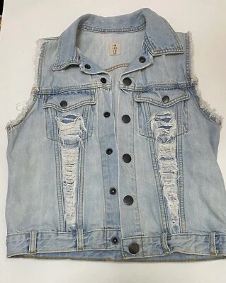 Volcom Boho Denim Vest. Hippie Vest. - Image 1 of 4