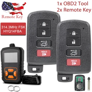 2 For Toyota Highlander Smart Key Remote Fob HYQ14FBA AG board+ Programming Tool - Picture 1 of 8