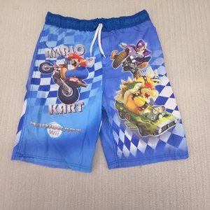 Nintendo Mario Kart Swim Trunks Shorts Boys Large 10/12 Luigi Racing Blue 2008 - Picture 1 of 12