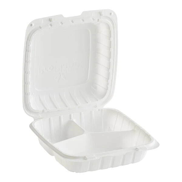 Dart 85MFPPHT3 ProPlanet 8 5/16" x 8" x 3" White Mineral-Filled 3 Compartment - Image 1 of 3