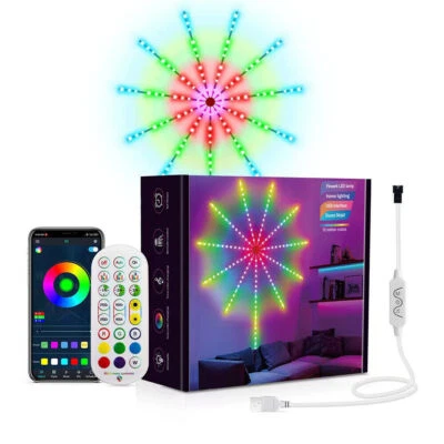 94/156 LED Firework Strip Light Dream Color RGB USB Smart Music Sync APP Control - Image 1 of 4