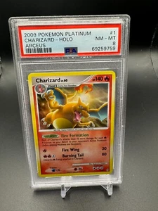 PSA 8 CHARIZARD 1/99 Arceus Platinum Holo Rare 2009 Pokemon Card NM-MT - Picture 1 of 2