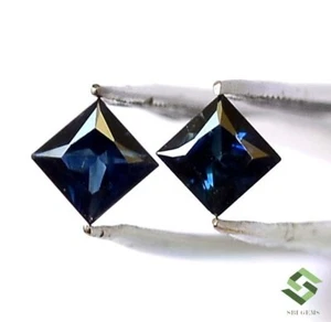 3.5x3.5 mm Natural Blue Sapphire Square Pair Faceted 0.53 Cts Loose Gemstones - Picture 1 of 7