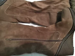 Dr Scholl's Size 11 Suede Wool Knit Knee High Women Wedge Boots - Picture 1 of 3