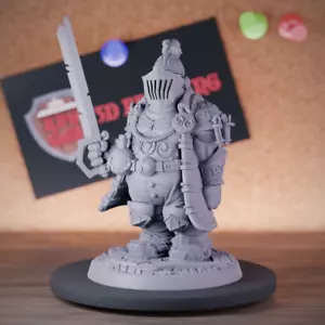 Giff Knight Fighter Miniatur Nilpferd Soldat Dungeons and Dragons Mini DnD TTRPG - Bild 1 von 8