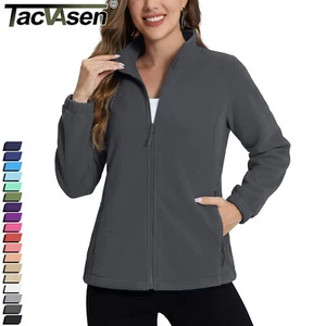 Women's Fleece Lined Jackets Stand Collar Full Zip Sweatshirts Outdoor Warm Coat - Picture 1 of 110