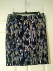 Ann Taylor Women's Above The Knee Skirt     Size 10    Blues/Ivory/Tan   (T005l)