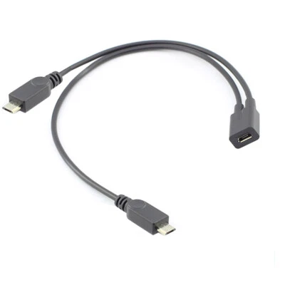 I61 Micro USB Presa Su 2 Spina Splitter Prolunga Cavo di Carica - Immagine 1 di 4