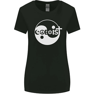 Coexist World Peace Love Religion Hippy Anti War Womens Wider Cut T-Shirt