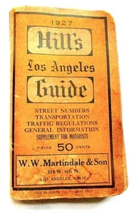 VINTAGE 1927 HILL'S LOS ANGELES GUIDE - Picture 1 of 5