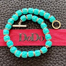 dodo pomellato bracciale granelli turchesi azzurri 17,5 cm unisex raro collezion