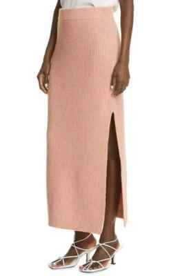 NUEVA Falda Suéter Altuzarra Wetherby Rib Mezcla Lana Merino en Siena Talla L #S4864 Foto 1 de 4