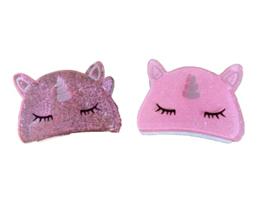 NUEVO Juego de 2 pinzas para el cabello unicornio rosa brillante pinzas para el cabello unicornios lindo regalo  Foto 1 de 4